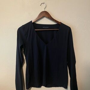 Spanx Women's Black Long Sleeve Top Large